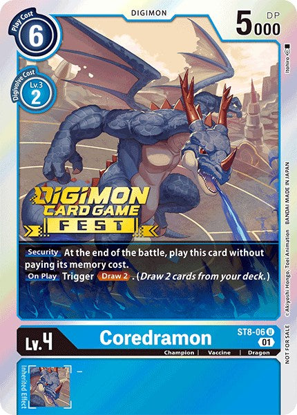 Image of Coredramon [ST8-06] (Digimon Card Game Fest 2022) [Starter Deck: Ulforce Veedramon Promos]