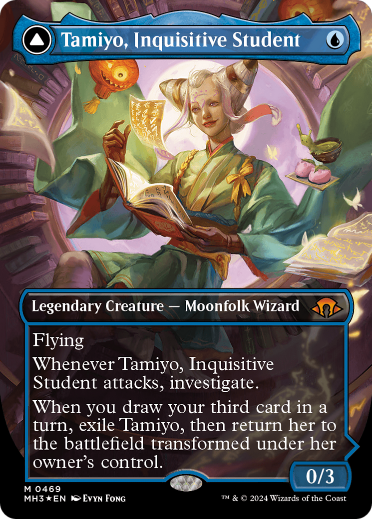Image of Tamiyo, Inquisitive Student // Tamiyo, Seasoned Scholar (Borderless) (Textured Foil) [Modern Horizons 3]