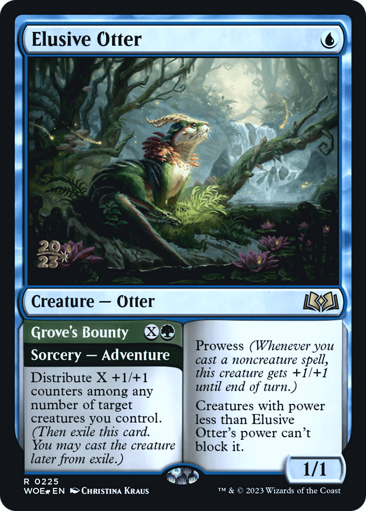 Image of Elusive Otter // Grove's Bounty [Wilds of Eldraine Prerelease Promos]