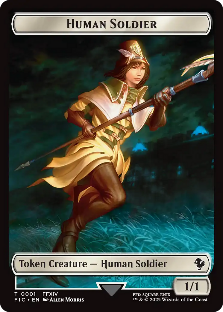 Image of Human Soldier // Hero (0009) Double-Sided Token [FINAL FANTASY Commander Tokens]