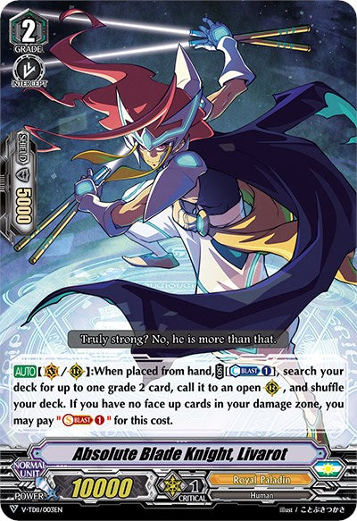 Image of Absolute Blade Knight, Livarot (V-TD11/003EN) [Altmile]