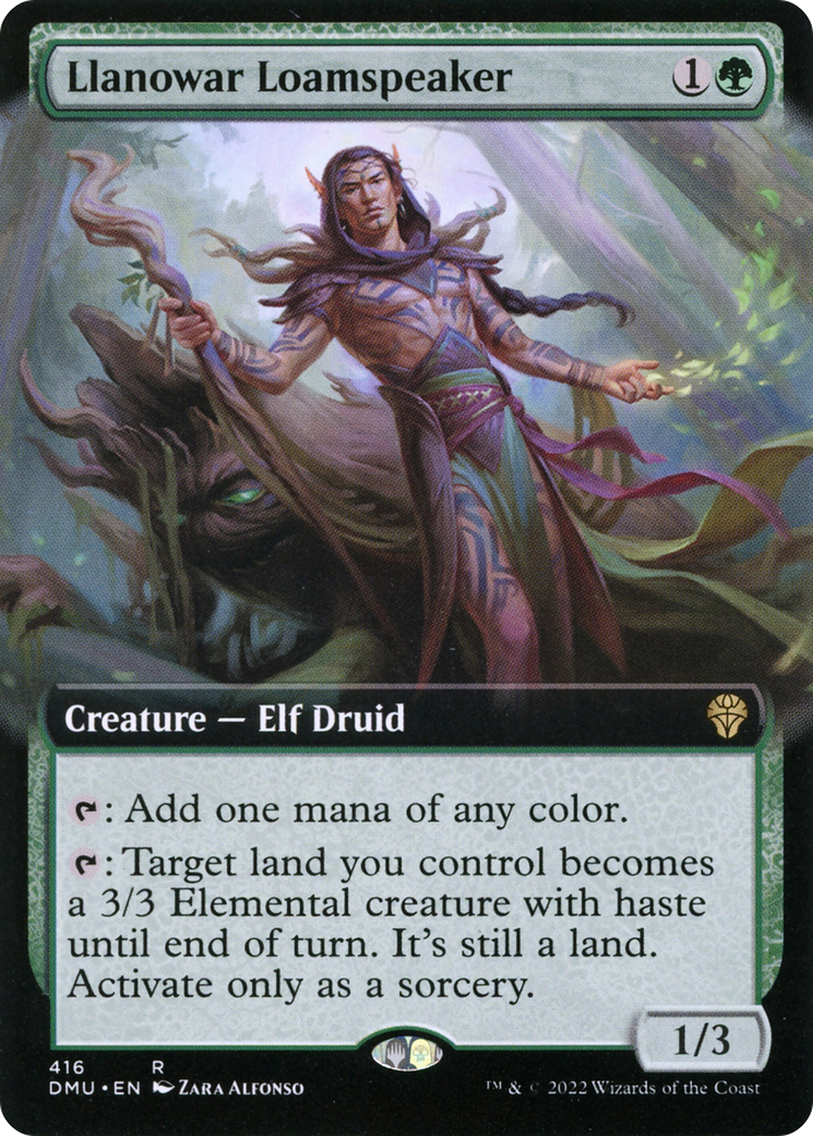 Image of Llanowar Loamspeaker (Extended Art) [Dominaria United]