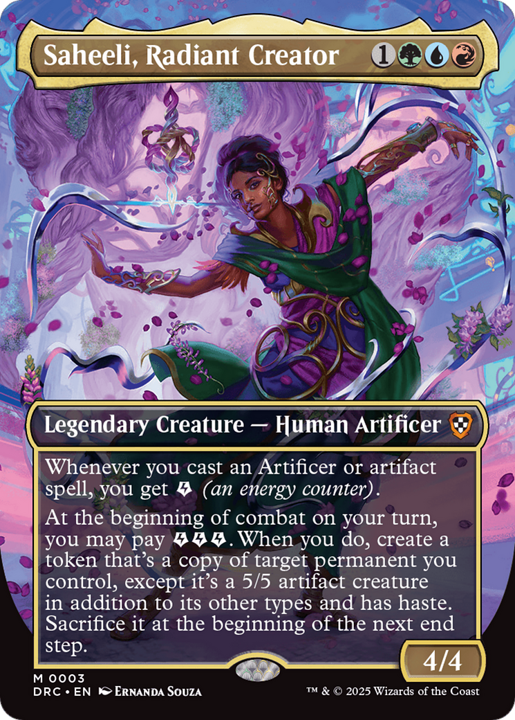 Image of Saheeli, Radiant Creator (Borderless) [Aetherdrift Commander]
