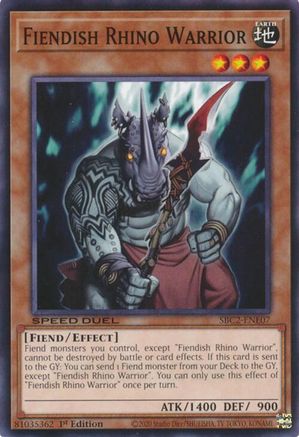 Image of Fiendish Rhino Warrior [SBC2-ENE07] Common