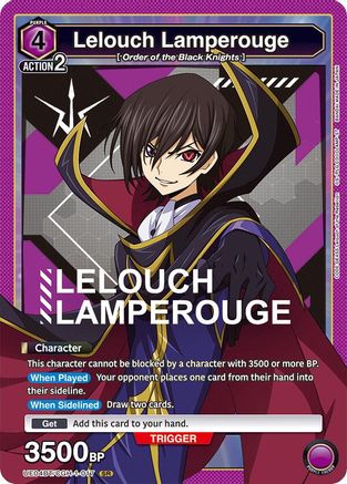 Image of Lelouch Lamperouge (017) (UE04BT/CGH-1-017) - UE04BT Code Geass Lelouch of the Rebellion Foil