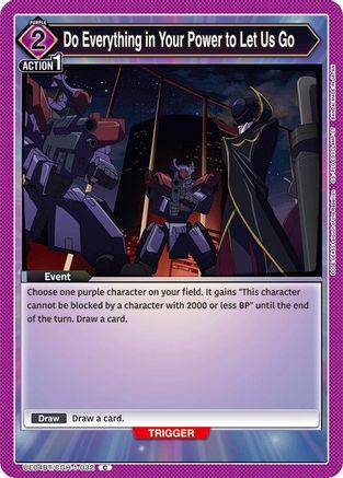 Image of Do Everything in Your Power to Let Us Go (UE04BT/CGH-1-032) - UE04BT Code Geass Lelouch of the Rebellion