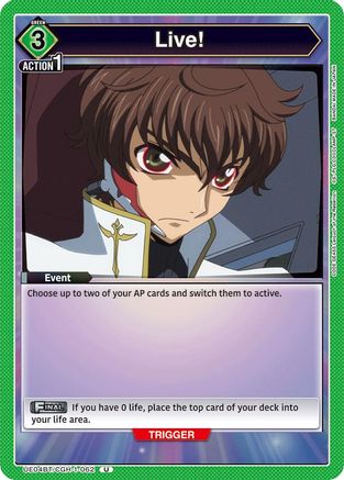 Image of Live! (UE04BT/CGH-1-062) - UE04BT Code Geass Lelouch of the Rebellion