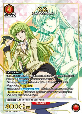 Image of C.C. (077) (R*) (UE04BT/CGH-1-077) - UE04BT Code Geass Lelouch of the Rebellion Foil