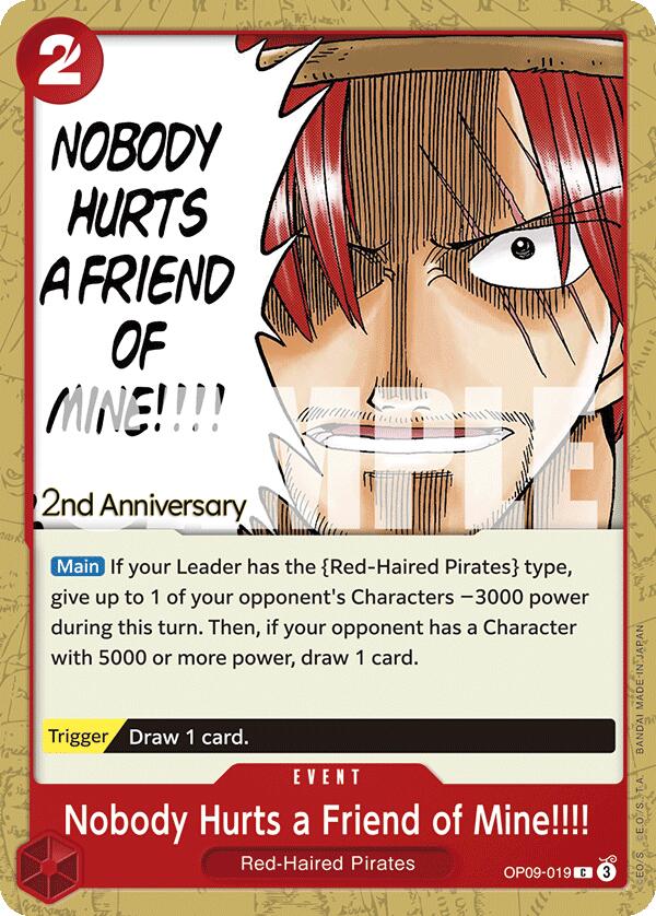 Image of Nobody Hurts a Friend of Mine!!!! [Emperors in the New World: 2nd Anniversary Tournament Cards]
