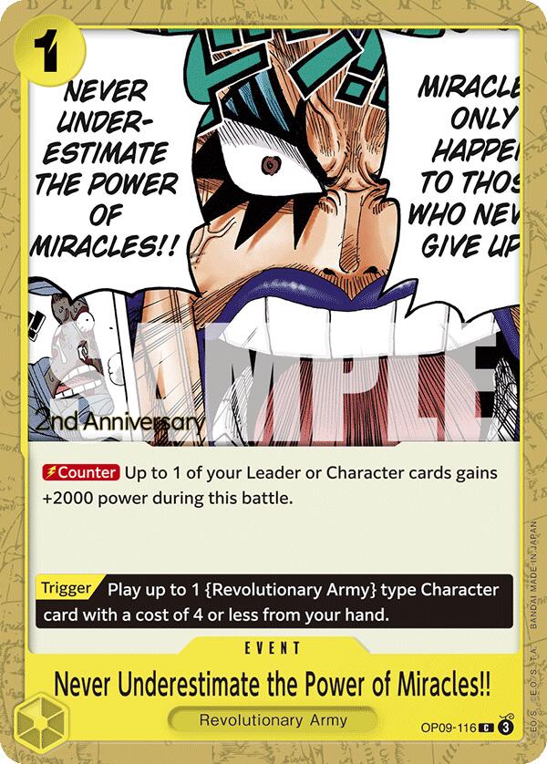 Image of Never Underestimate the Power of Miracles!! [Emperors in the New World: 2nd Anniversary Tournament Cards]