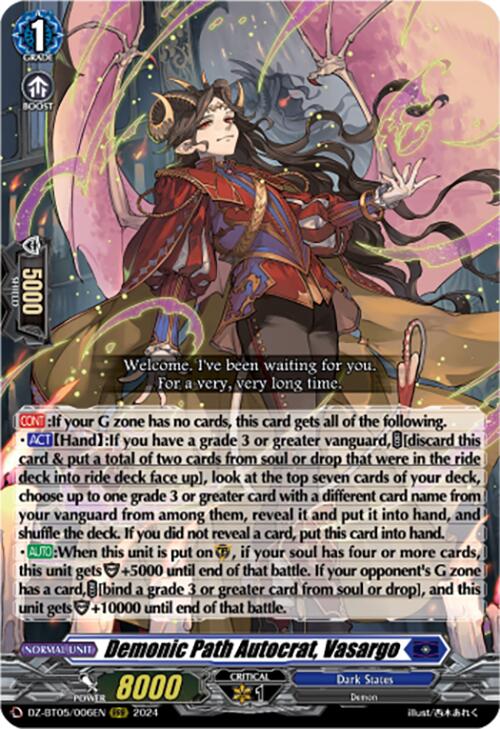 Image of Demonic Path Autocrat, Vasargo (DZ-BT05/006EN) [Omniscient Awakening]