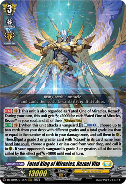 Image of Fated King of Miracles, Rezael Vita (DZ-BT05/010EN) [Omniscient Awakening]
