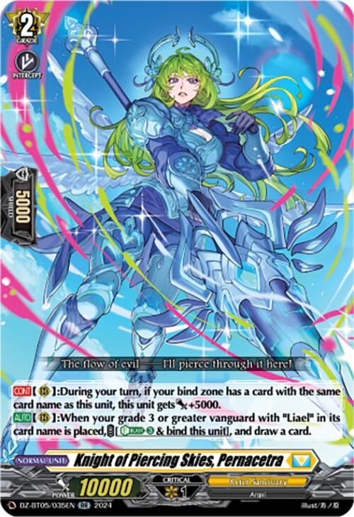 Image of Knight of Piercing Skies, Pernacetra (DZ-BT05/035EN) [Omniscient Awakening]
