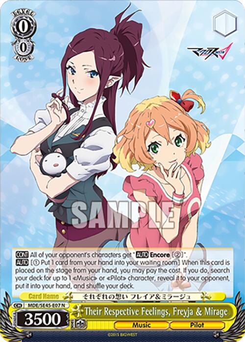 Image of Their Respective Feelings, Freyja & Mirage (MDE/SE45E07 N) [MACROSS Delta Premium Booster]