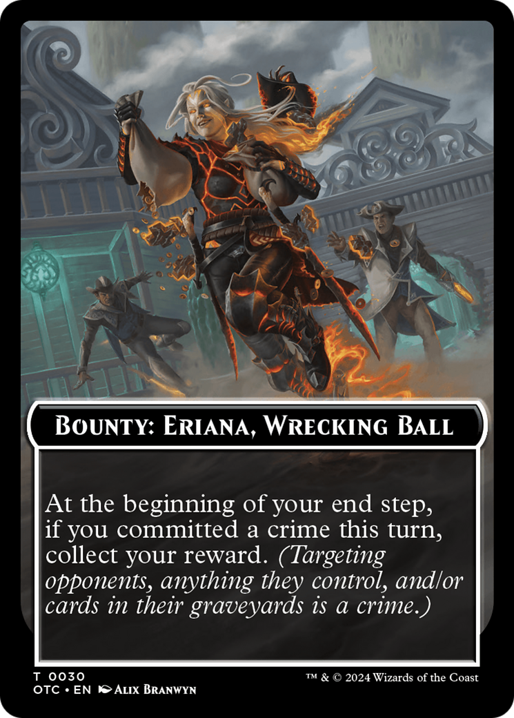 Image of Bounty: Eriana, Wrecking Ball // Bounty Rules Double-Sided Token [Outlaws of Thunder Junction Commander Tokens]
