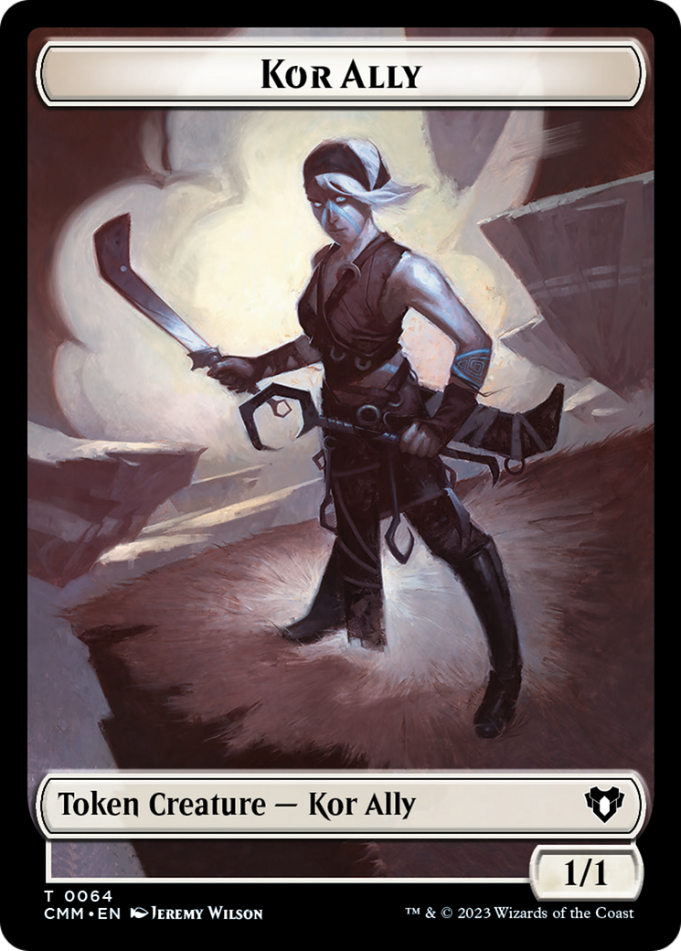 Image of Dragon // Kor Ally Double-Sided Token [Commander Masters Tokens]