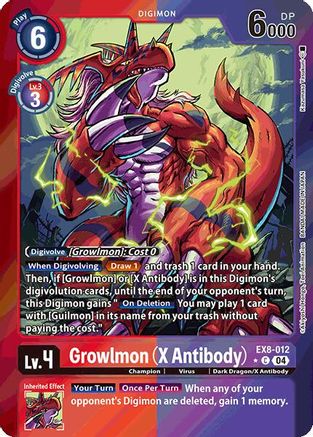 Image of Growlmon (X Antibody) [EX8-012] (Limited Foil) [Chain of Liberation]