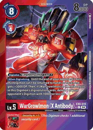 Image of WarGrowlmon [EX8-015] (X Antibody) (Limited Foil) [Chain of Liberation]