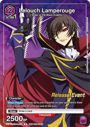 Image of Lelouch Lamperouge (Release Event Participation) (UEPR/CGH-1-016) - UE04BT Code Geass Lelouch of the Rebellion Release Event Cards