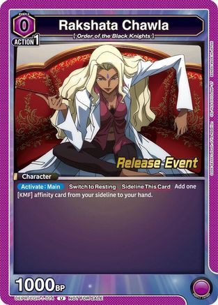Image of Rakshata Chawla (014) (UEPR/CGH-1-014) - UE04BT Code Geass Lelouch of the Rebellion Release Event Cards