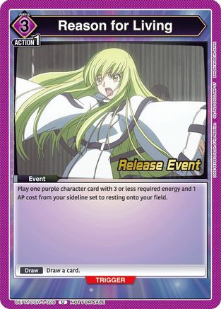 Image of Reason for Living (UEPR/CGH-1-028) - UE04BT Code Geass Lelouch of the Rebellion Release Event Cards