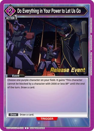 Image of Do Everything in Your Power to Let Us Go (UEPR/CGH-1-032) - UE04BT Code Geass Lelouch of the Rebellion Release Event Cards