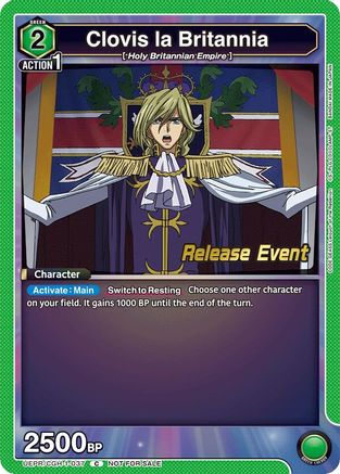 Image of Clovis la Britannia (UEPR/CGH-1-037) - UE04BT Code Geass Lelouch of the Rebellion Release Event Cards