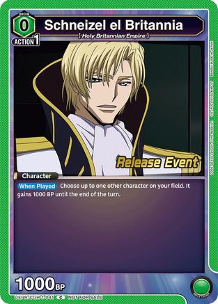 Image of Schneizel el Britannia (UEPR/CGH-1-041) - UE04BT Code Geass Lelouch of the Rebellion Release Event Cards
