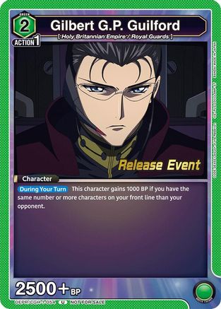 Image of Gilbert G.P. Guilford (UEPR/CGH-1-054) - UE04BT Code Geass Lelouch of the Rebellion Release Event Cards