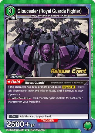 Image of Gloucester (Royal Guards Fighter) (UEPR/CGH-1-056) - UE04BT Code Geass Lelouch of the Rebellion Release Event Cards