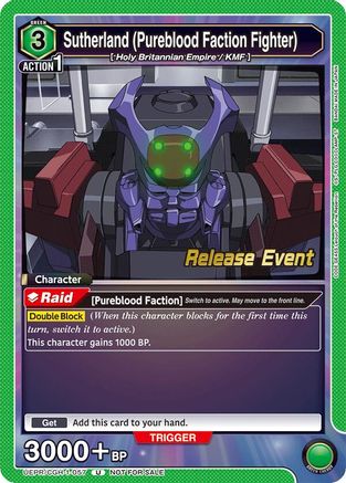Image of Sutherland (Pureblood Faction Fighter) (UEPR/CGH-1-057) - UE04BT Code Geass Lelouch of the Rebellion Release Event Cards