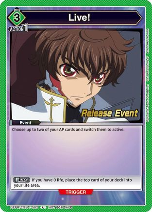 Image of Live! (UEPR/CGH-1-062) - UE04BT Code Geass Lelouch of the Rebellion Release Event Cards