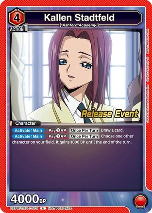 Image of Kallen Stadtfeld (070) (UEPR/CGH-1-070) - UE04BT Code Geass Lelouch of the Rebellion Release Event Cards