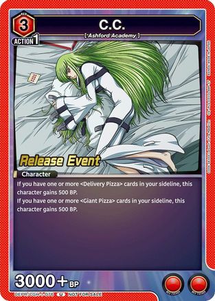Image of C.C. (076) (UEPR/CGH-1-076) - UE04BT Code Geass Lelouch of the Rebellion Release Event Cards