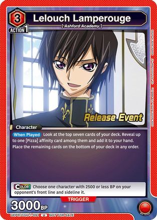 Image of Lelouch Lamperouge (091) (UEPR/CGH-1-091) - UE04BT Code Geass Lelouch of the Rebellion Release Event Cards