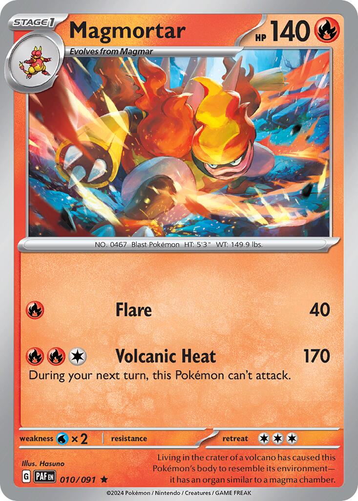Image of Magmortar (010/091) (Theme Deck Exclusive) [Scarlet & Violet: Paldean Fates]