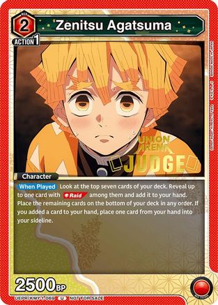 Image of Zenitsu Agatsuma (Judge Pack) (UEPR/KMY-1-069) - Union Arena Promotion Cards Foil