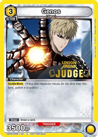 Image of Genos (Judge Pack) (UEPR/OPM-1-101) - Union Arena Promotion Cards Foil