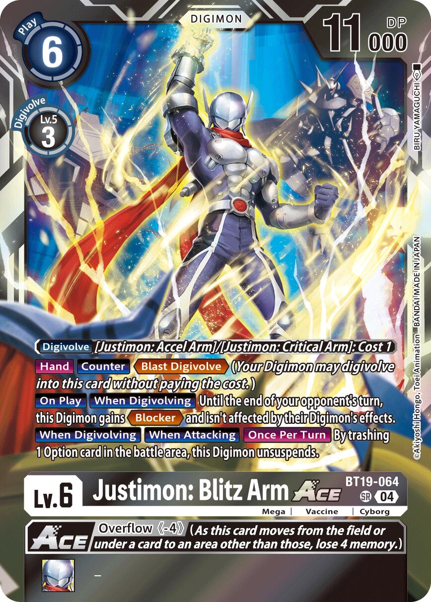 Image of Justimon: Blitz Arm ACE [BT19-064] [Release Special Booster Ver.2.5]