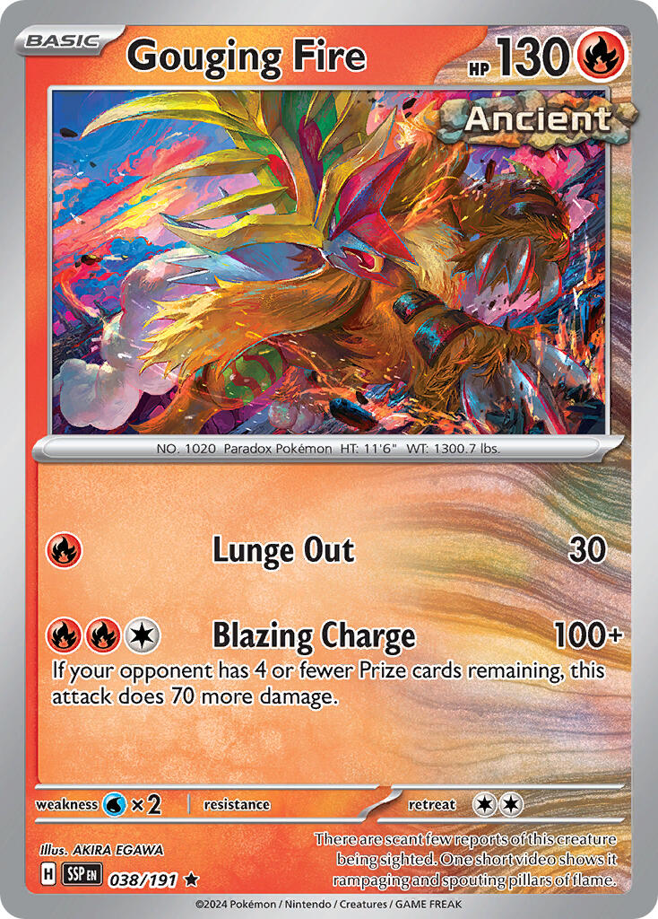 Image of Gouging Fire (038/191) (Theme Deck Exclusive) [Scarlet & Violet: Surging Sparks]