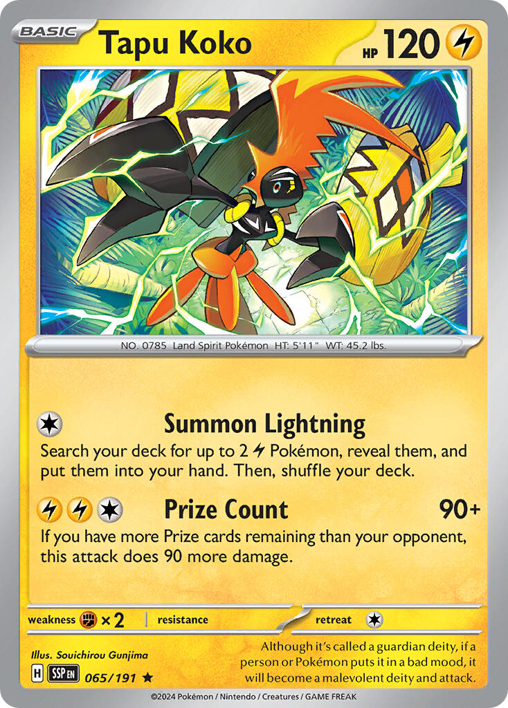 Image of Tapu Koko (065/191) (Theme Deck Exclusive) [Scarlet & Violet: Surging Sparks]