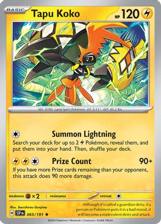 Image of Tapu Koko 065/191  Deck Exclusives - Promo