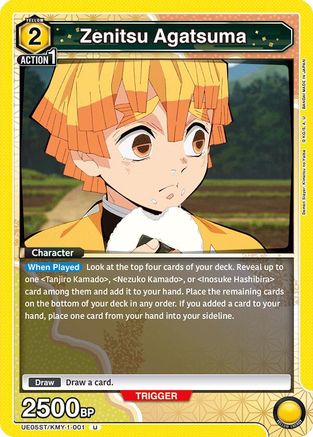 Image of Zenitsu Agatsuma (001) (UE05ST/KMY-1-001) - UE05ST Demon Slayer Kimetsu no Yaiba Starter Deck