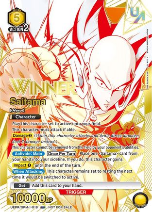 Image of Saitama (018) (Winner) (UEPR/OPM-1-018) - Union Arena Promotion Cards Foil