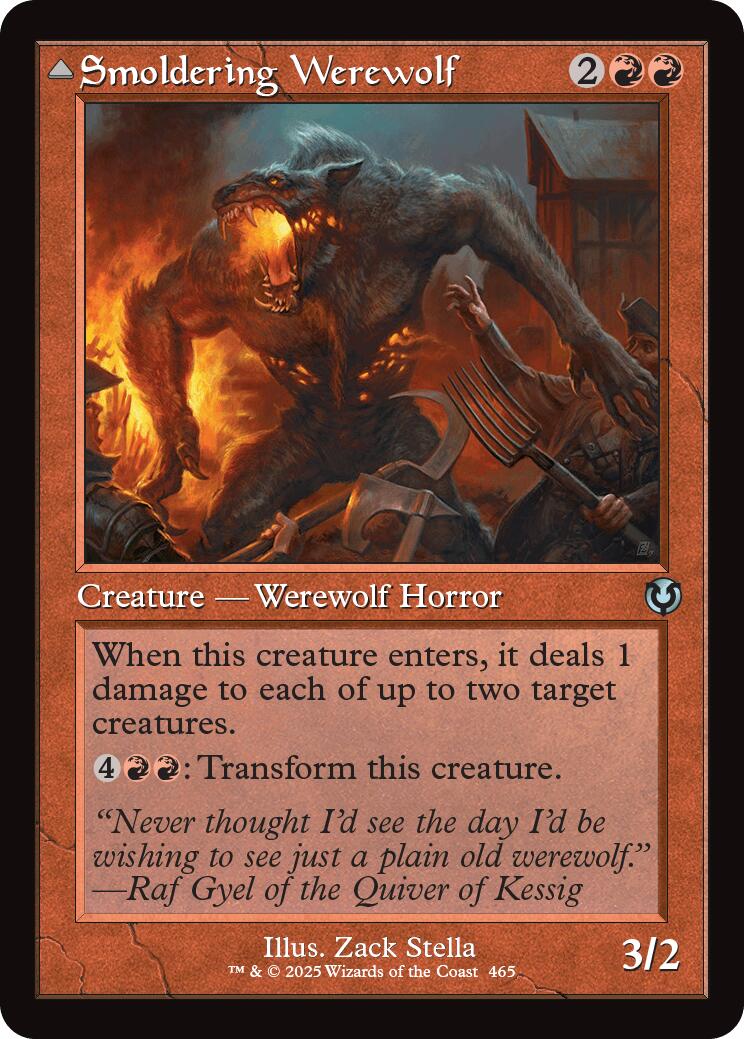 Image of Smoldering Werewolf // Erupting Dreadwolf (Retro Frame) [Innistrad Remastered]