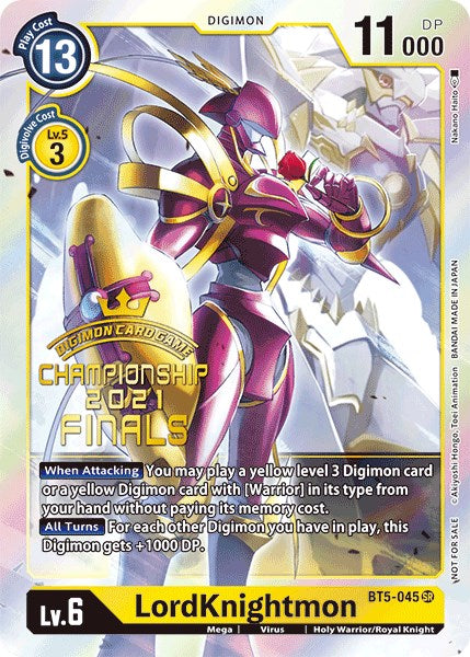 Image of LordKnightmon [BT5-045] (2021 Championship Finals Event Pack Alt-Art Gold Stamp Set) [Battle of Omni Promos]