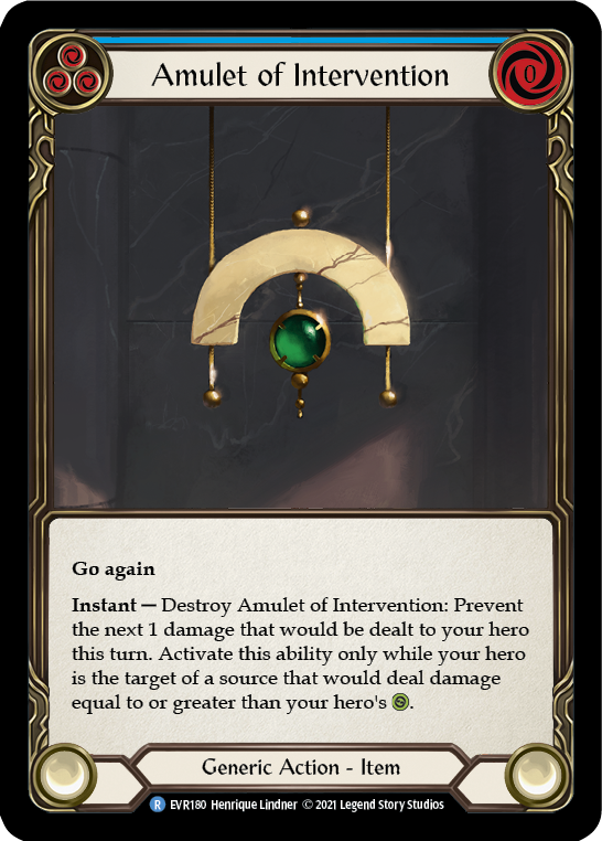 Image of Amulet of Intervention [EVR180] (Everfest)  1st Edition Cold Foil