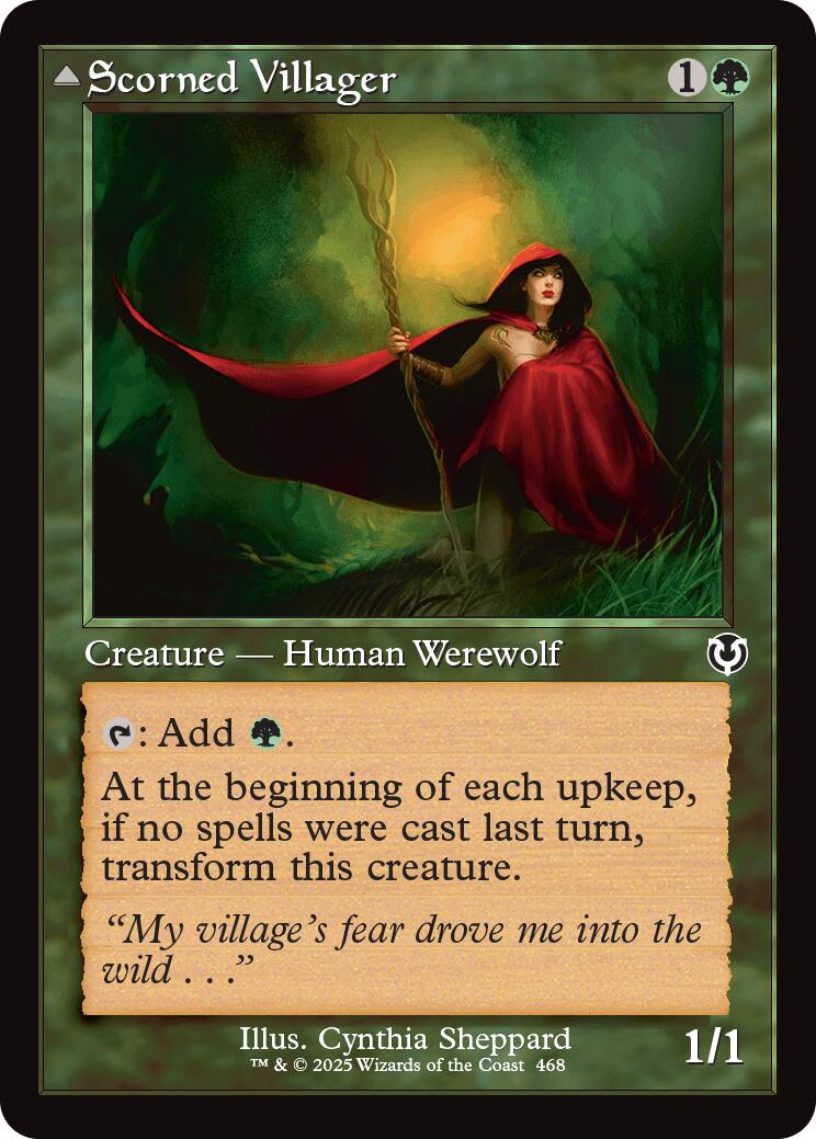 Image of Scorned Villager // Moonscarred Werewolf (Retro Frame) [Innistrad Remastered]