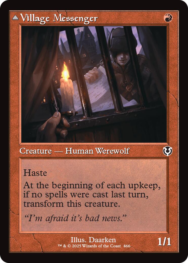 Image of Village Messenger // Moonrise Intruder (Retro Frame) [Innistrad Remastered]