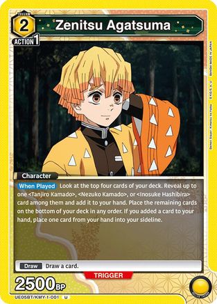 Image of Zenitsu Agatsuma (001) (UE05BT/KMY-1-001) - UE05BT Demon Slayer Kimetsu no Yaiba